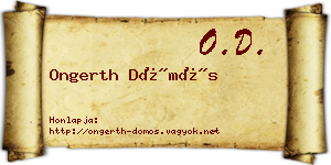 Ongerth Dömös névjegykártya